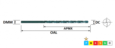 13.0mm HSS (295mm OAL) Extra Long Series Drill Steam Tempered Finish